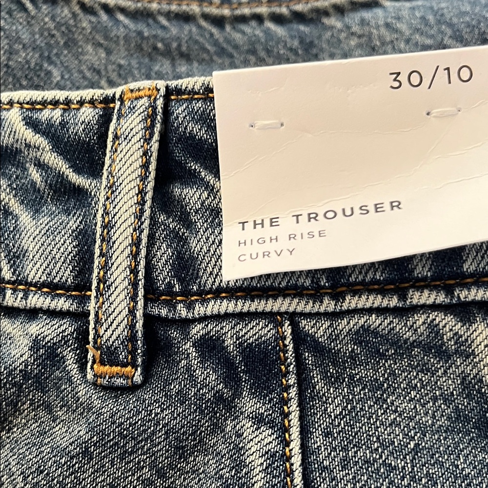 LOFT The Trouser High-Rise Jeans - Medium Blue Denim